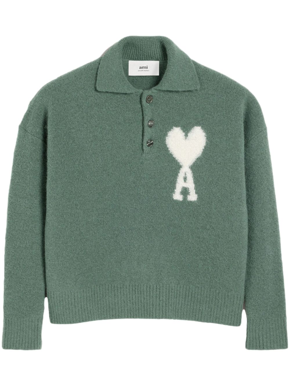 AMI Paris Ami De Coeur polo领毛衣 - 灰色