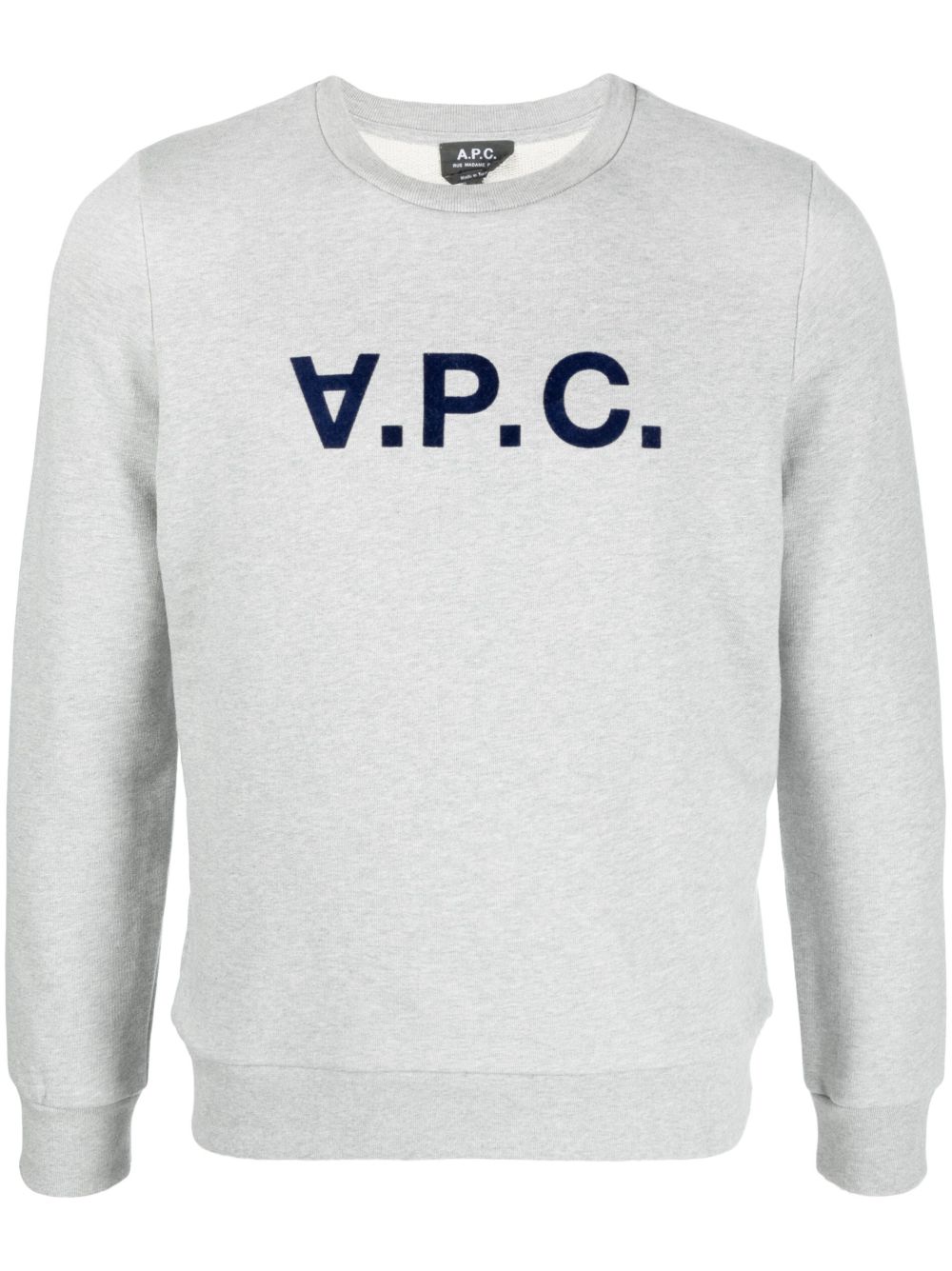 A.P.C. logo印花棉卫衣 - 灰色