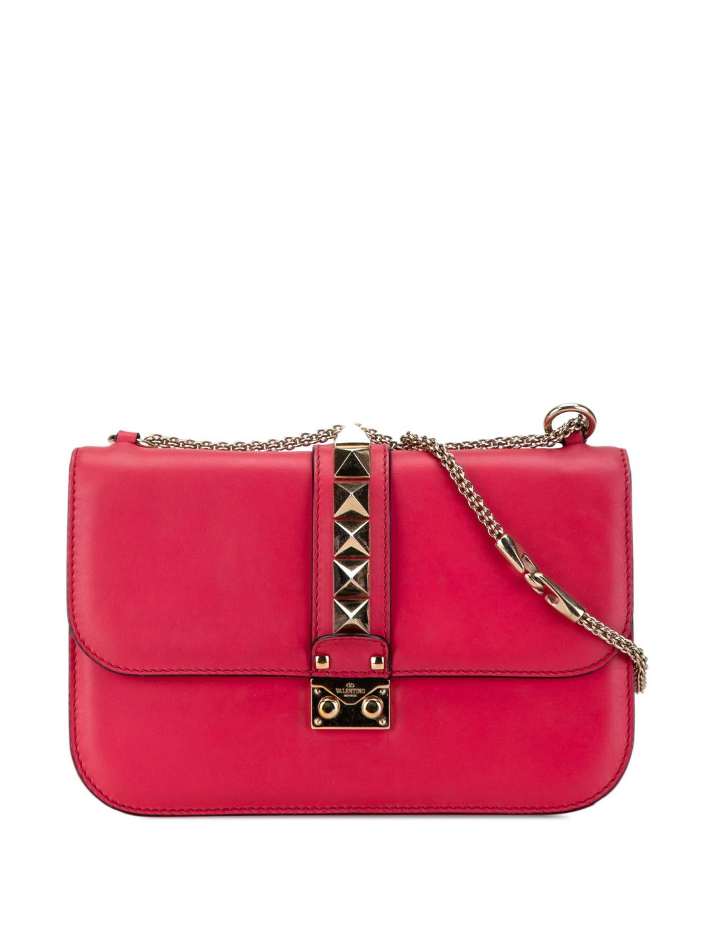 Valentino Garavani Pre-Owned Rockstud Glam Lock 中号斜挎包（2010-2023年典藏款） - 粉色