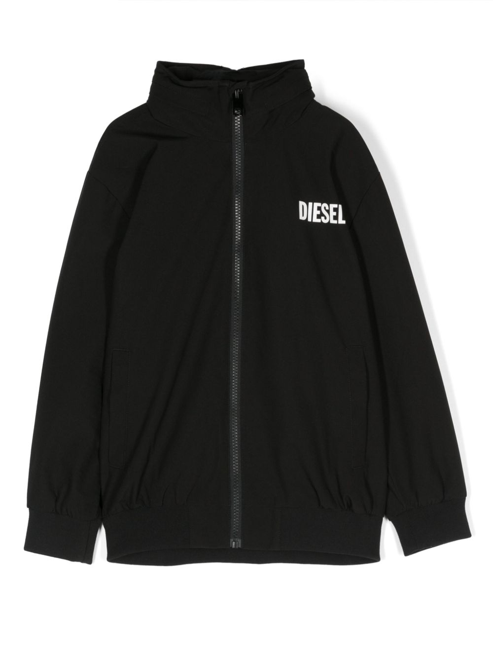 Diesel Kids logo印花夹克 - 黑色