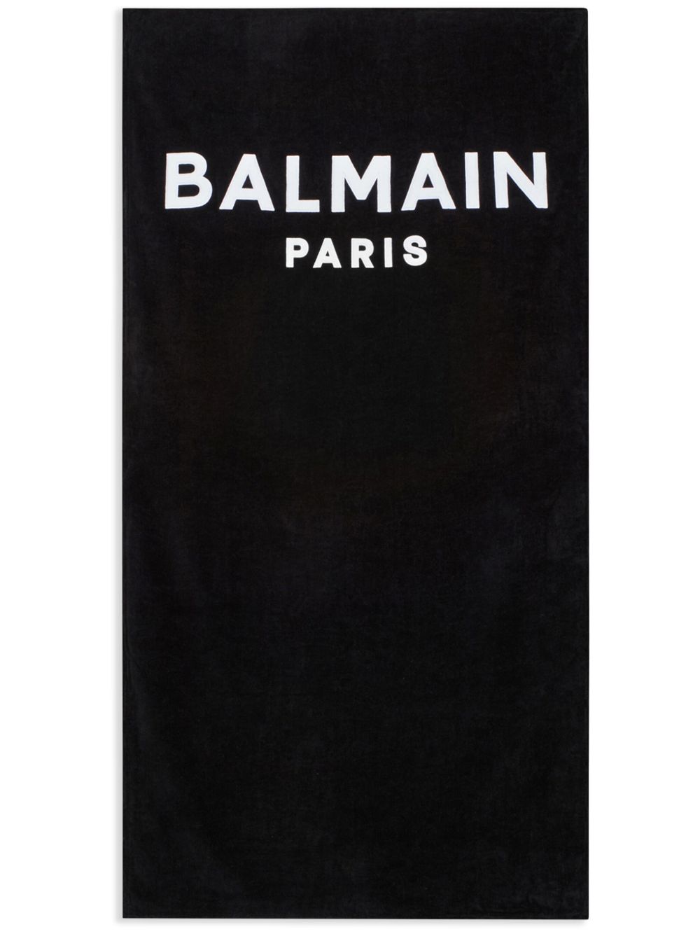 Balmain logo印花棉沙滩毛巾 - 黑色