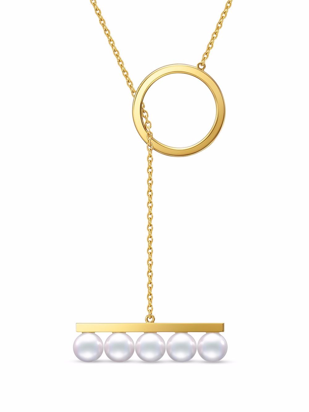 TASAKI 18K黄金 Collection Line Balance Divine 阿古屋珍珠吊饰项链 - 金色
