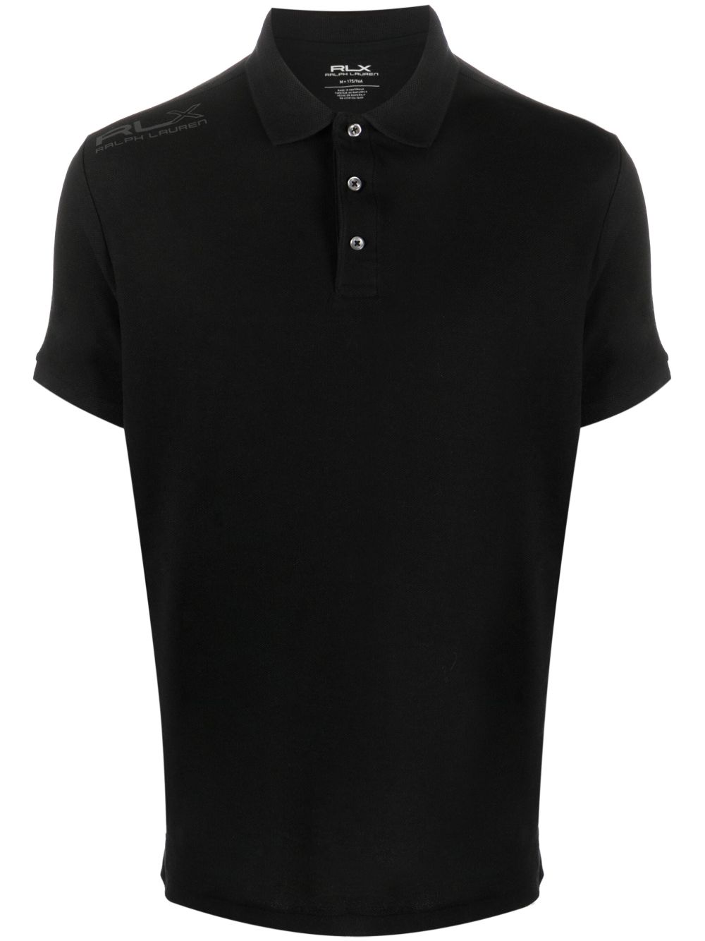 RLX Ralph Lauren logo印花棉polo衫 - 黑色