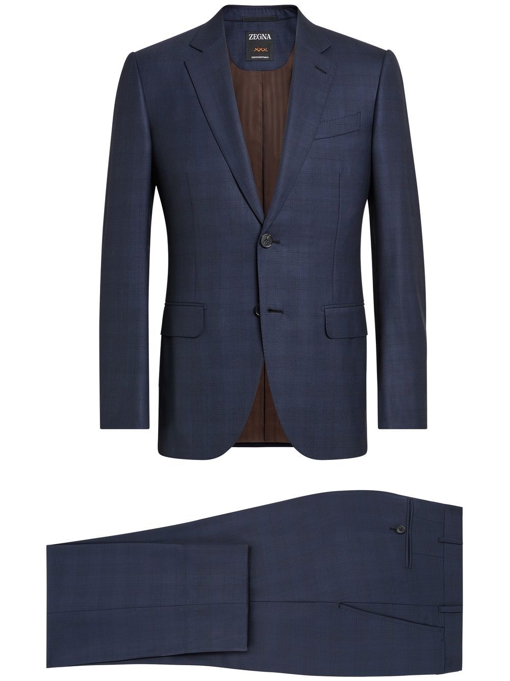Zegna 威尔士亲王格西装套装 - 蓝色