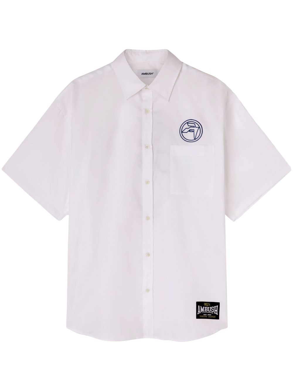 AMBUSH logo刺绣棉衬衫 - 白色