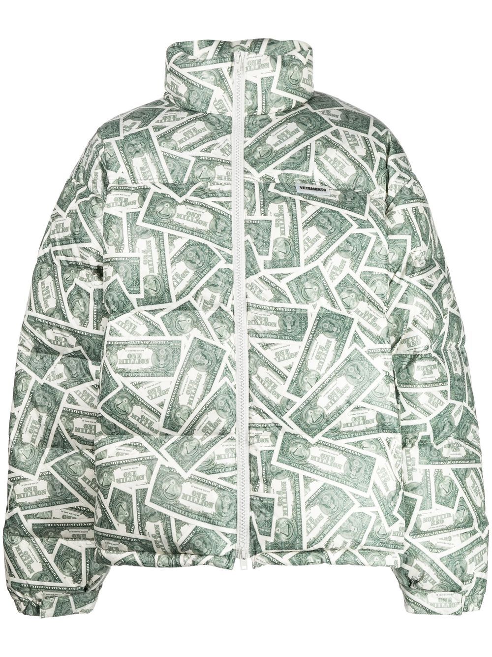 VETEMENTS Million Dollar 图案印花蓬松夹克 - 绿色