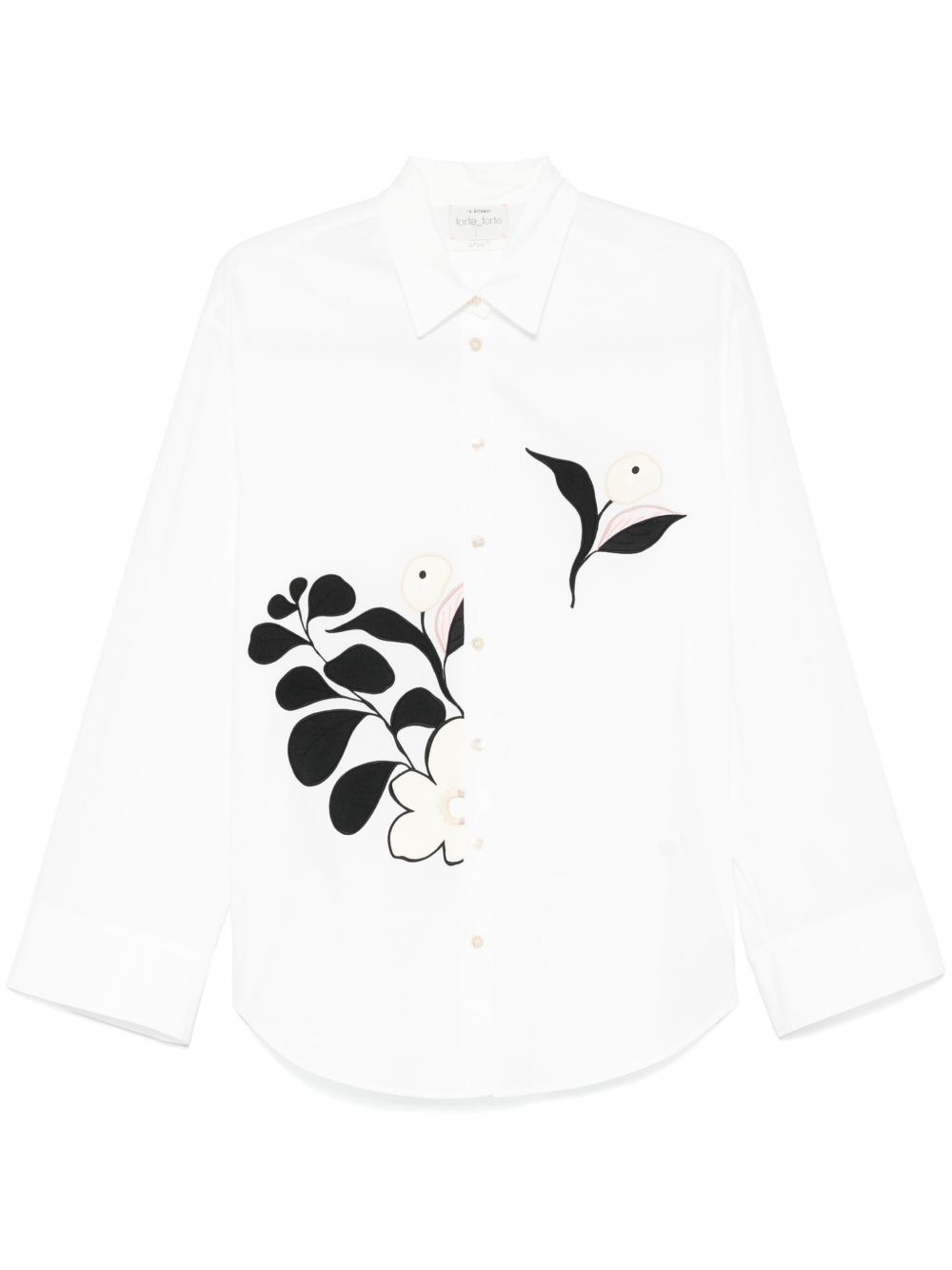Forte Forte floral-appliqué shirt - 白色