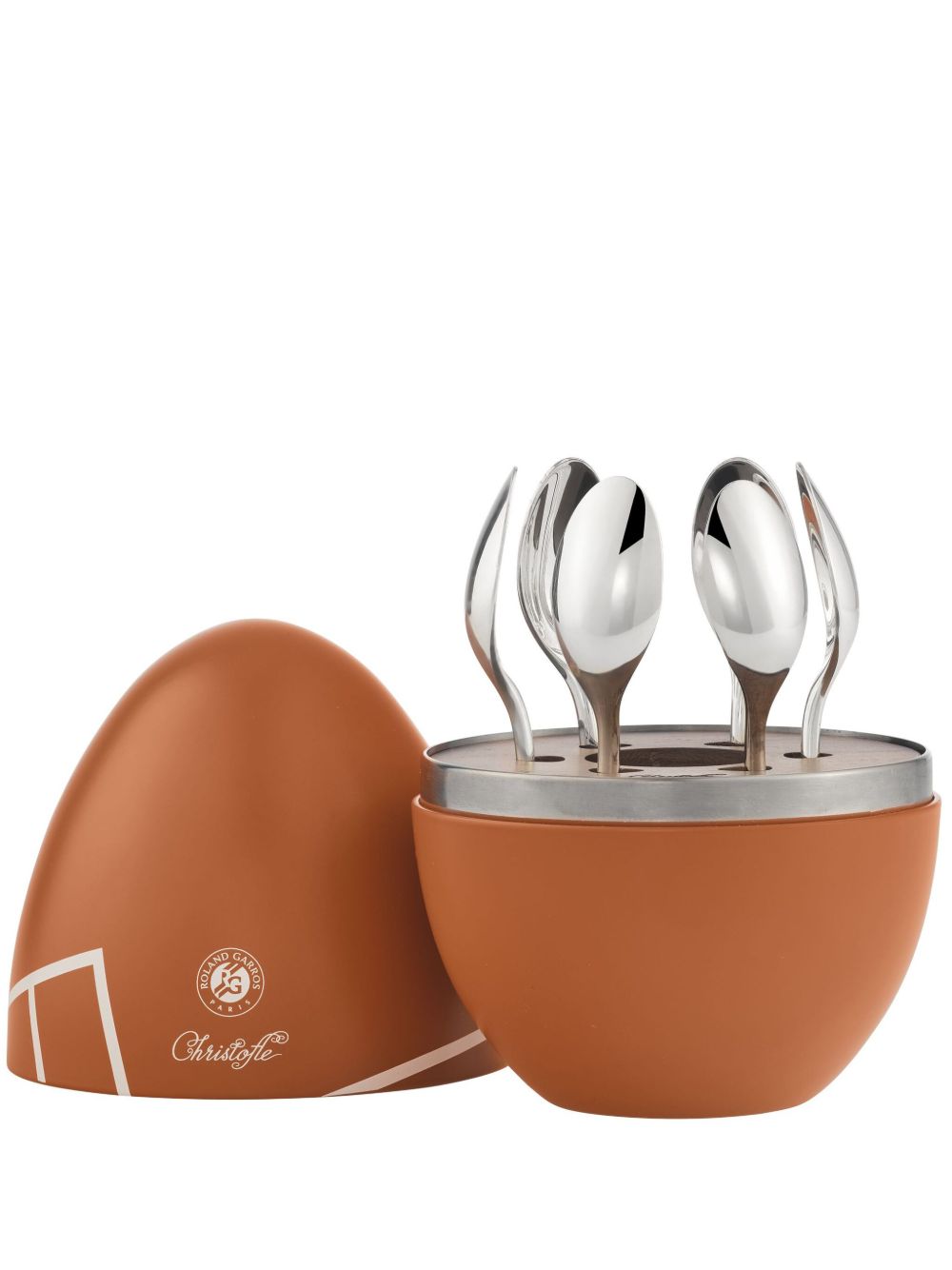 Christofle Mood Coffee Roland-Garros 浓缩咖啡匙套装（六人份） - 银色