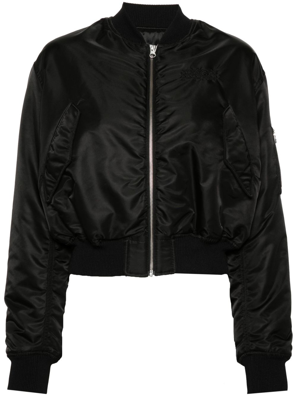 MM6 Maison Margiela 数字图案拉链飞行员夹克 - 黑色
