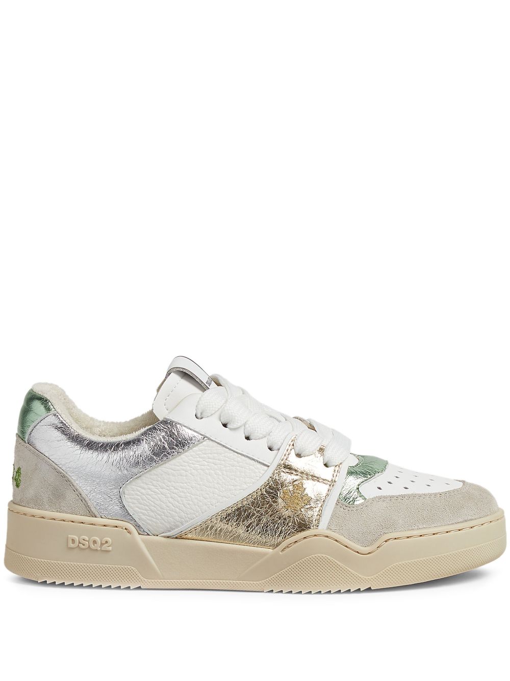 DSQUARED2 Spiker 皮质运动鞋 - 白色