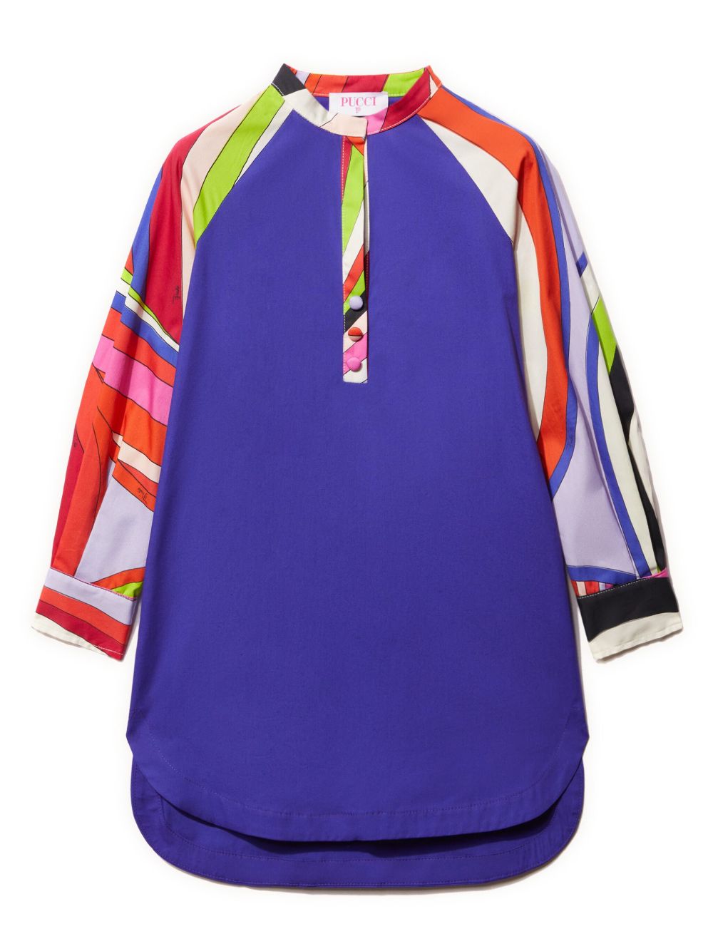 PUCCI Junior Iride 印花棉连衣裙 - 紫色