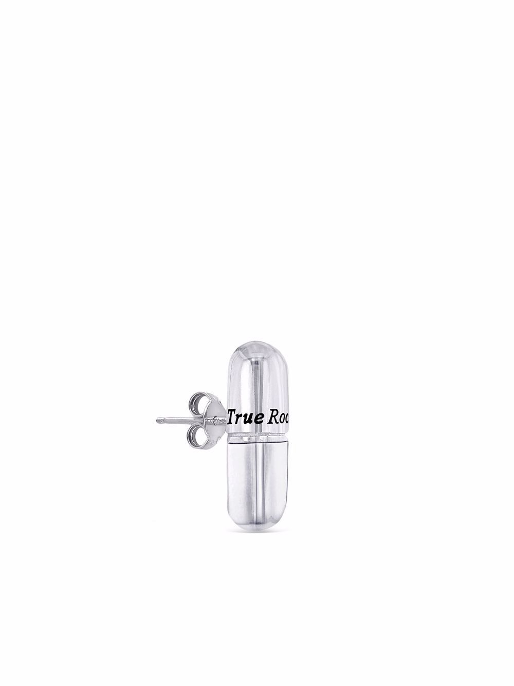 True Rocks 胶囊造型耳钉 - 银色