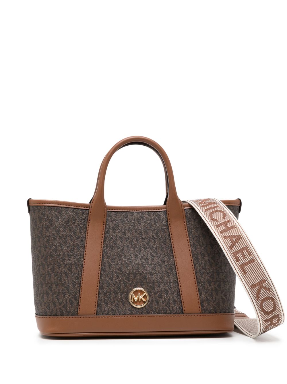Michael Kors Luisa 皮质小号斜挎包 - 褐色