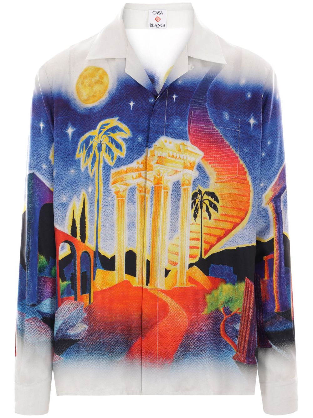 Casablanca Midnight Acropolis 真丝衬衫 - 蓝色