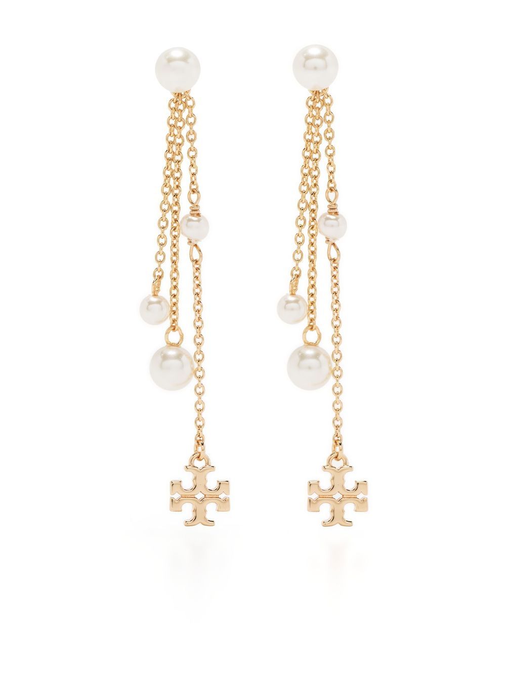 Tory Burch 珠饰吊饰耳环 - 金色