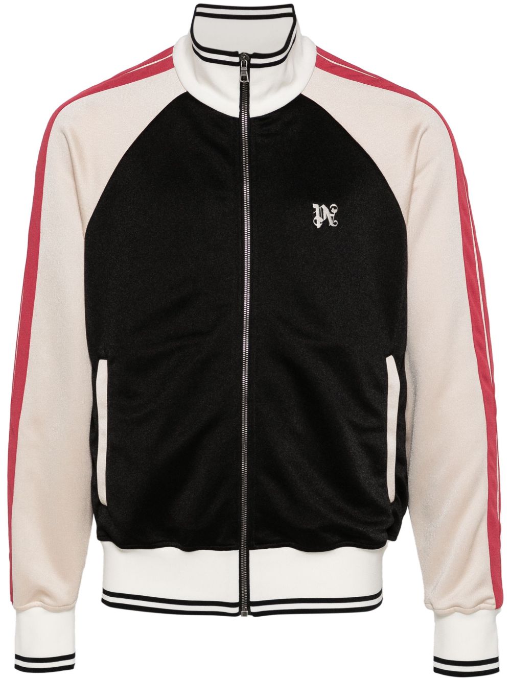Palm Angels 经典logo拼色运动夹克 - 黑色