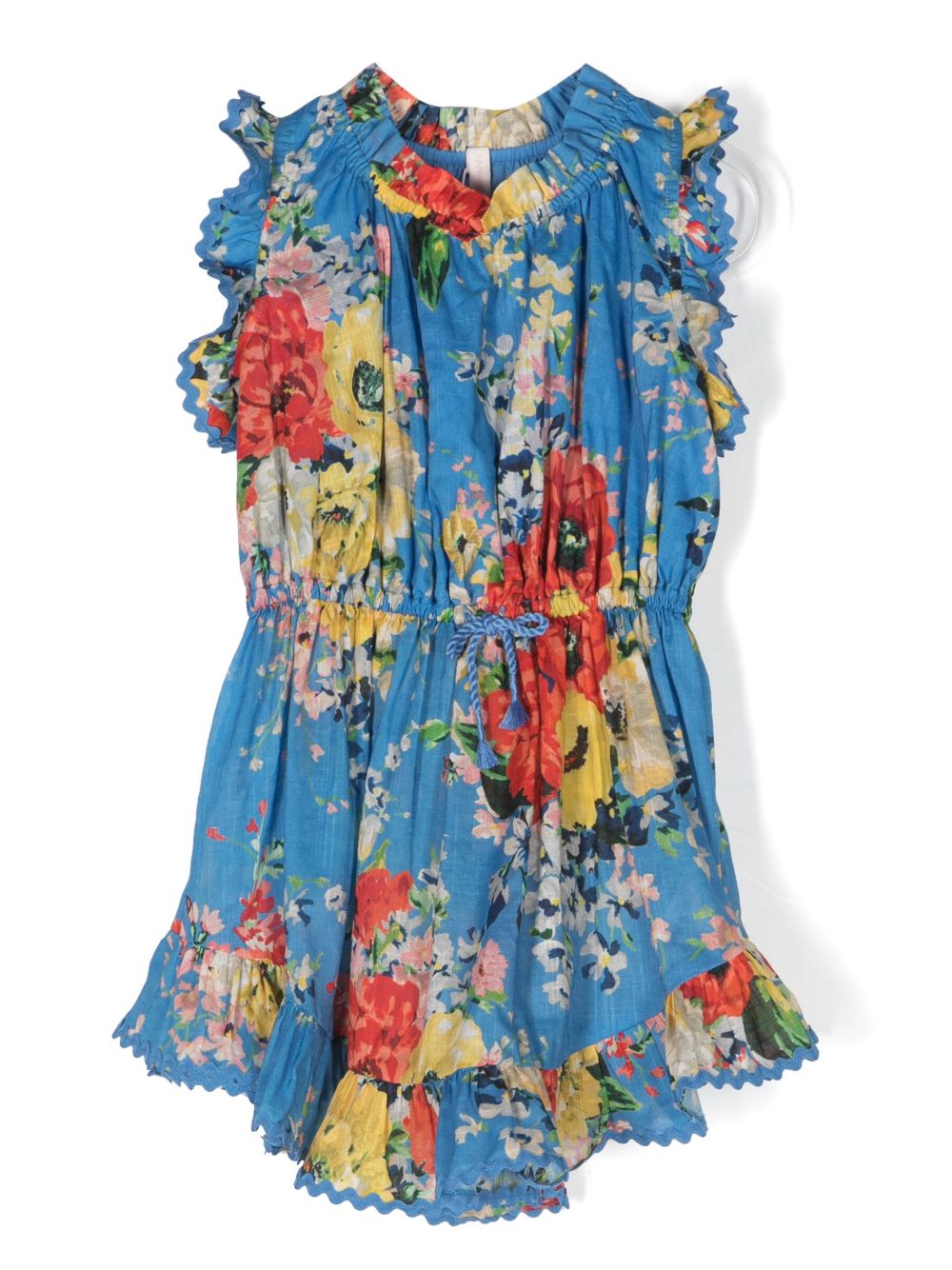 ZIMMERMANN Kids Alight 花卉印花棉连衣裙 - 蓝色