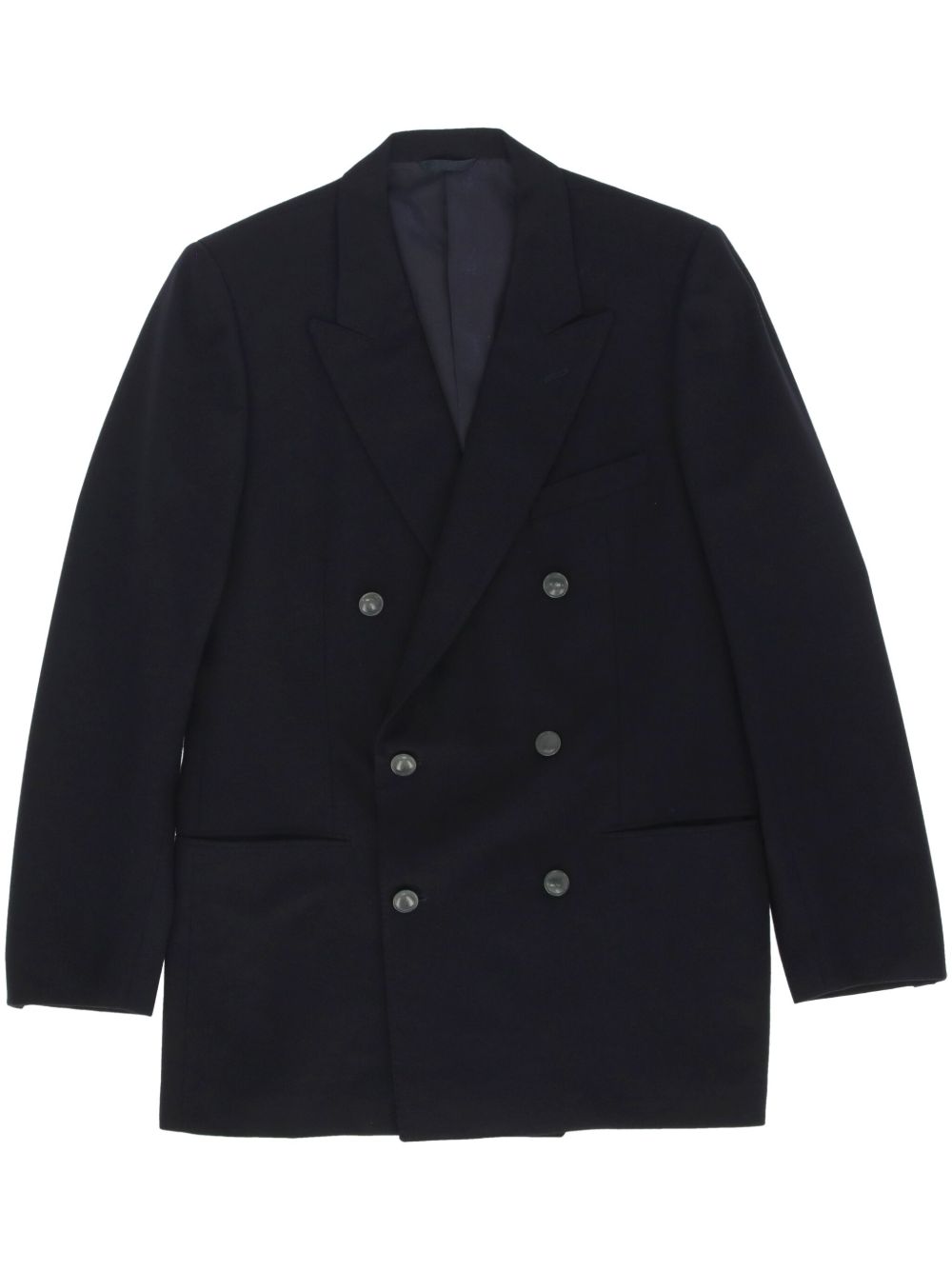Saint Laurent Pre-Owned 双排扣西装夹克（1970年代典藏款） - 蓝色