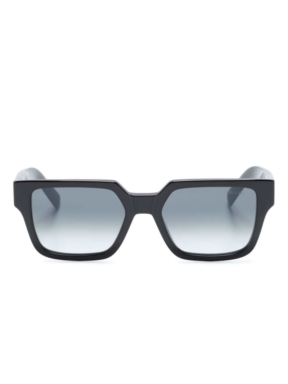 Prada Eyewear logo缀饰方框太阳眼镜 - 黑色