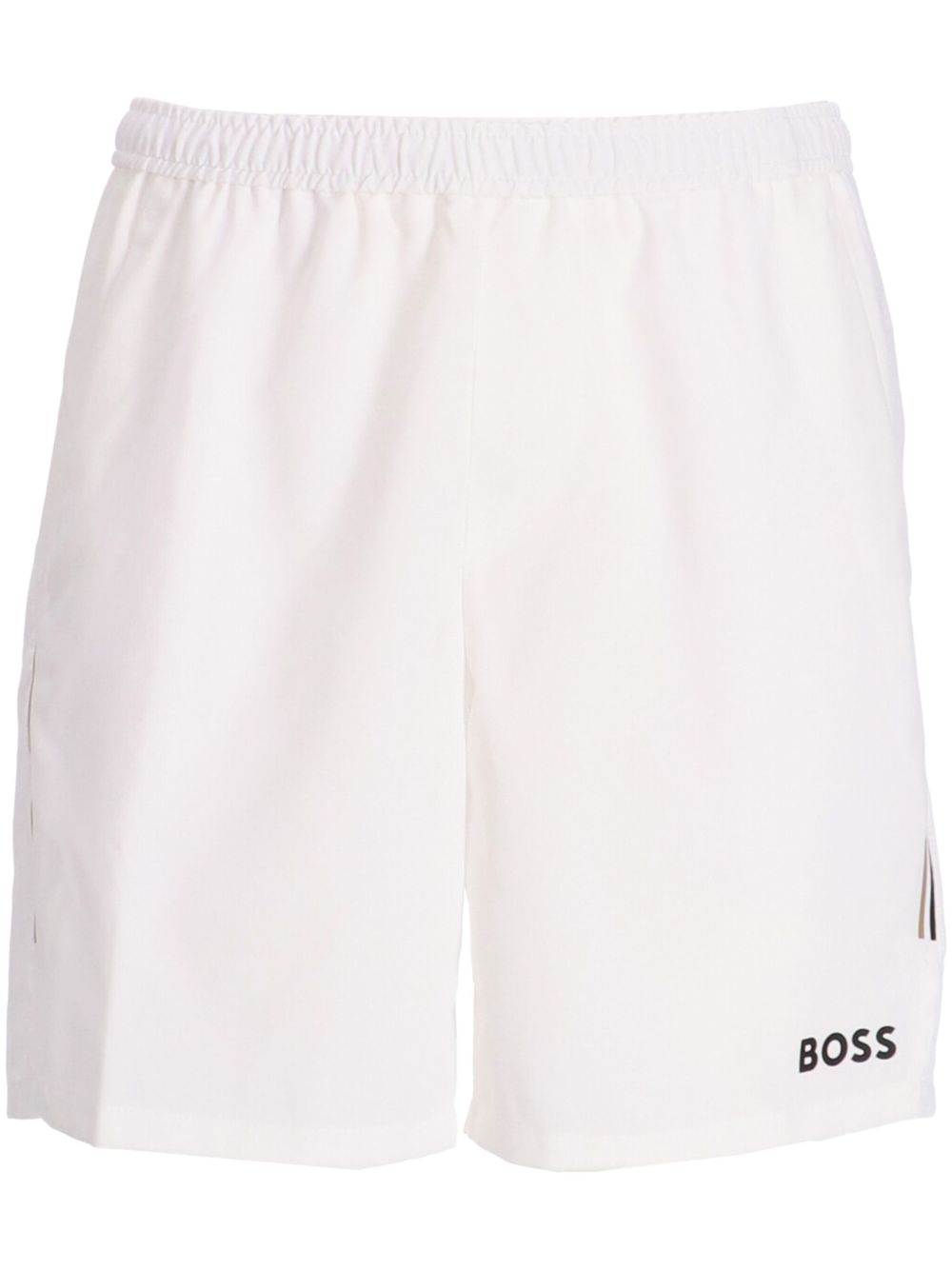 BOSS logo印花运动短裤 - 白色
