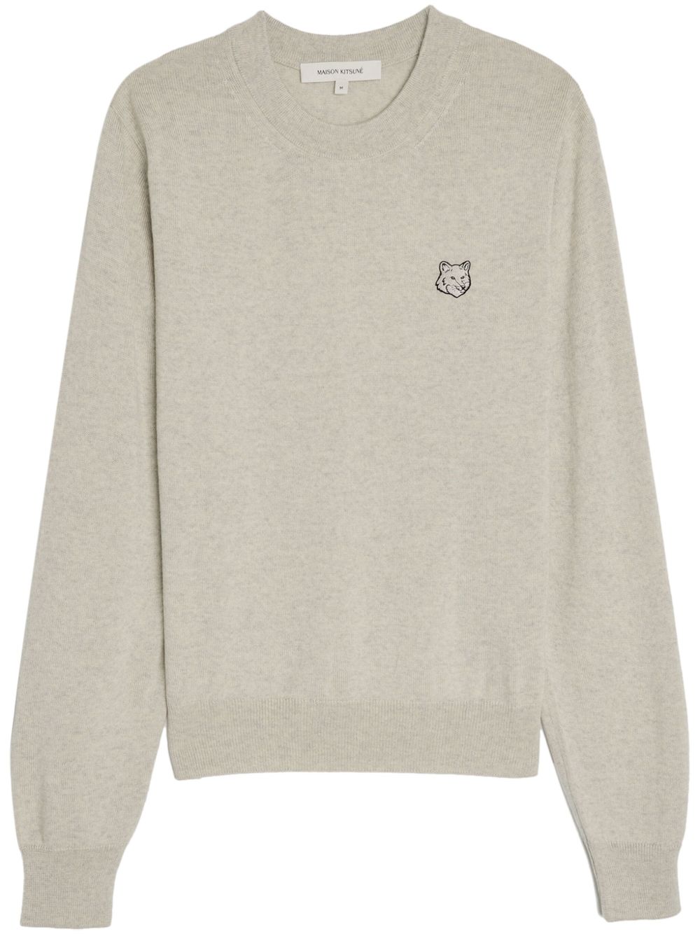 Maison Kitsuné logo刺绣美利诺羊毛毛衣 - 中性色