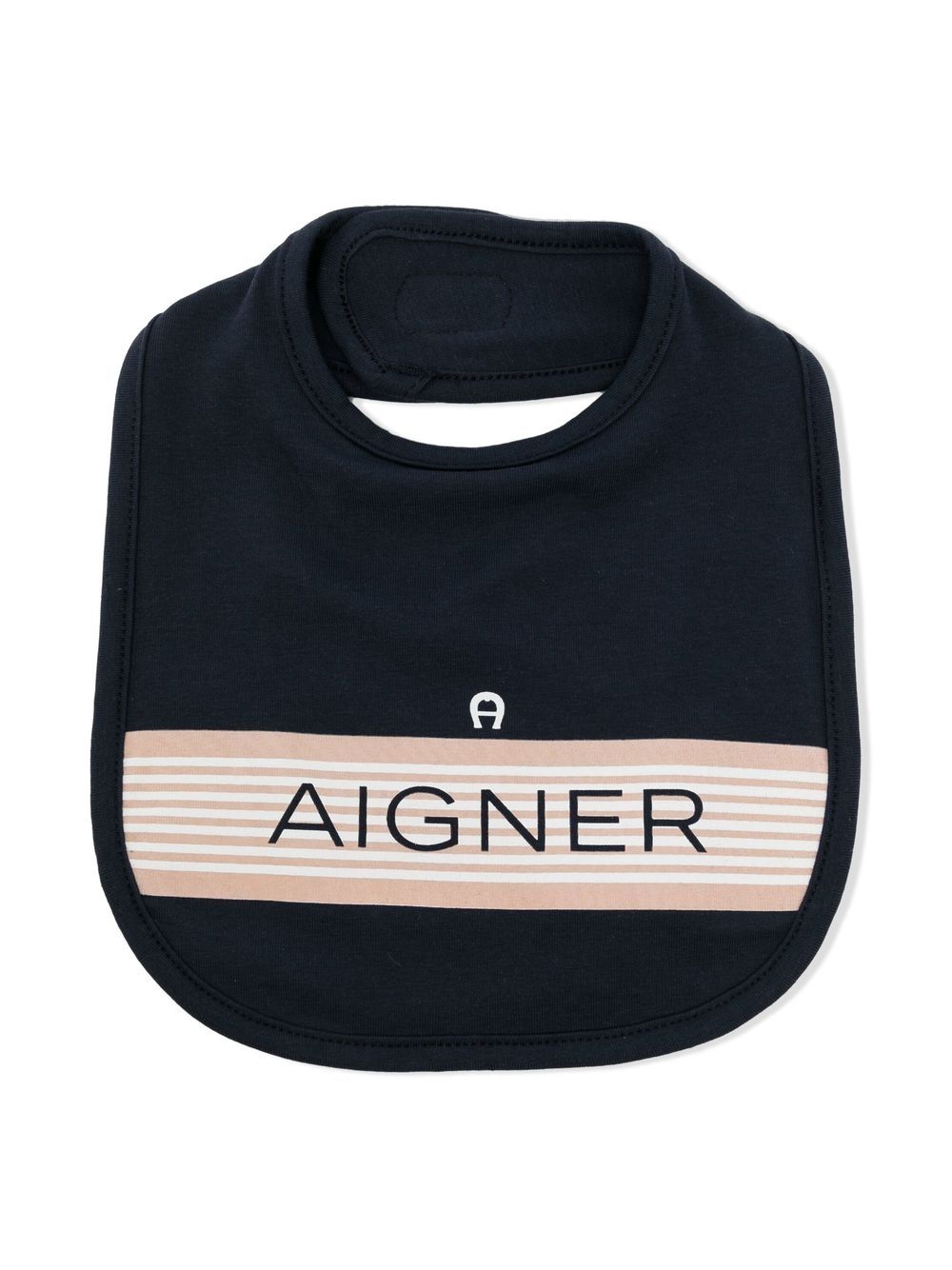 Aigner Kids logo条纹围兜 - 蓝色