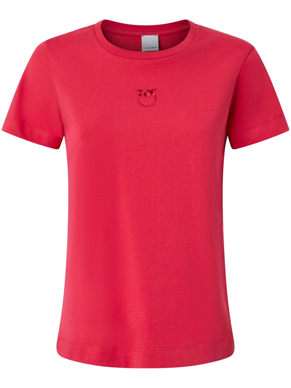 PINKO Love Birds-embroidered T-shirt - 粉色