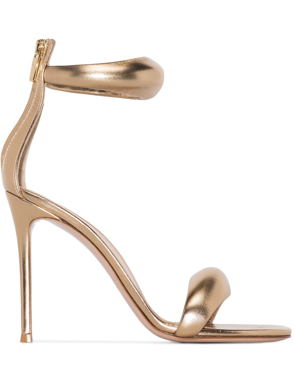 Gianvito Rossi Bijoux 皮质高跟凉鞋 - 金色