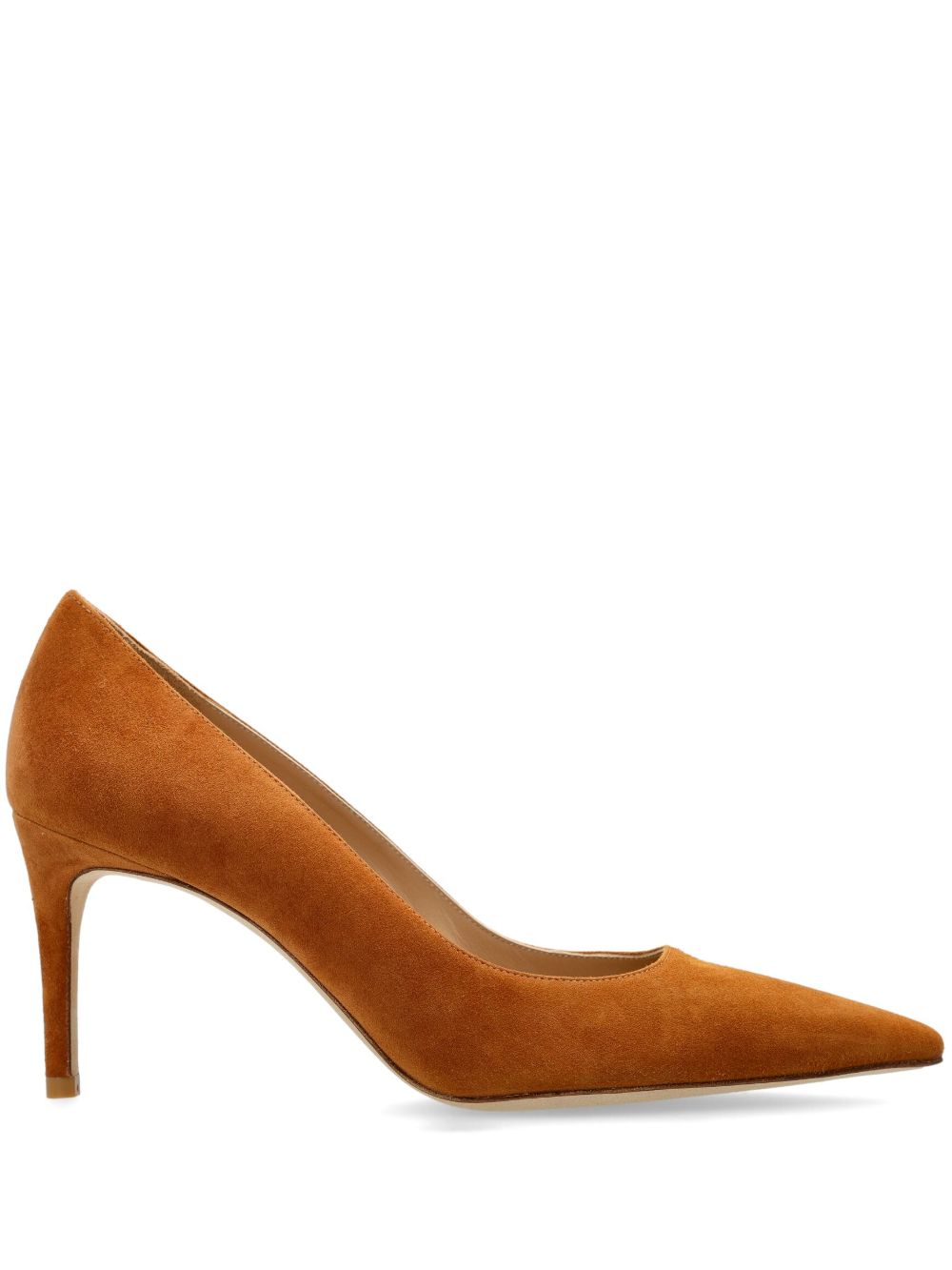 Stuart Weitzman 绒面皮中跟鞋（7.5厘米） - 褐色
