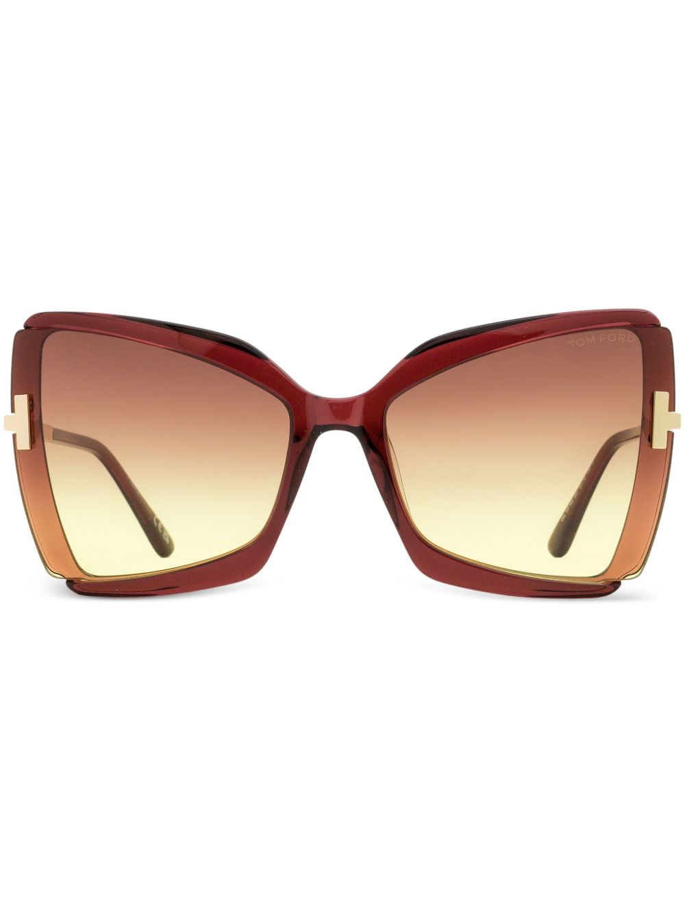 TOM FORD Eyewear Gia 超大框太阳眼镜 - 红色