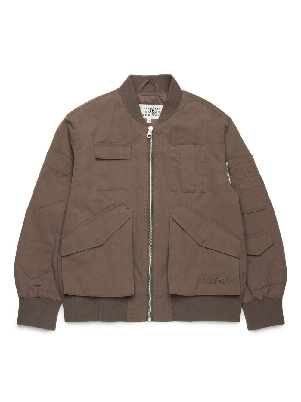 MM6 Maison Margiela Kids 多口袋飞行员夹克 - 褐色