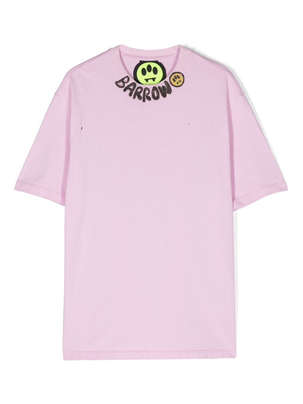 Barrow kids logo印花棉T恤 - 粉色