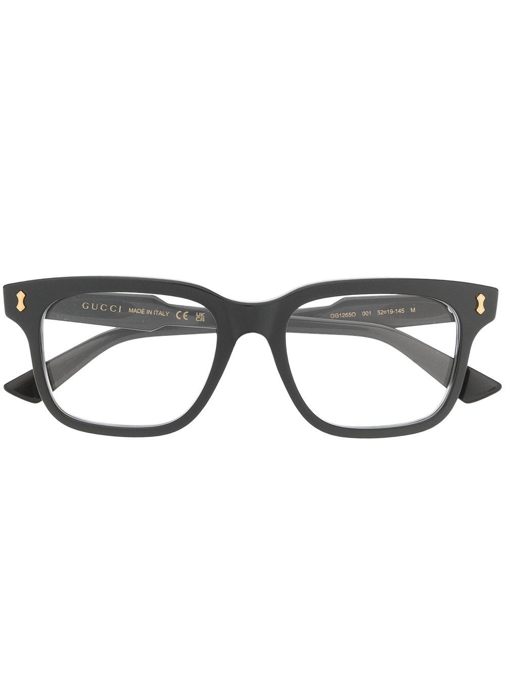 Gucci Eyewear logo镜腿细节眼镜 - 黑色