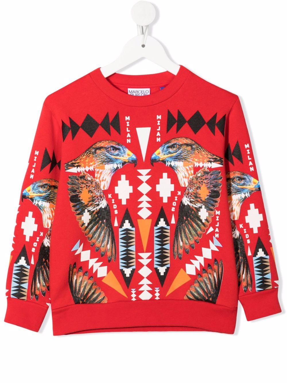 Marcelo Burlon County Of Milan Kids 猎鹰图案卫衣 - 红色
