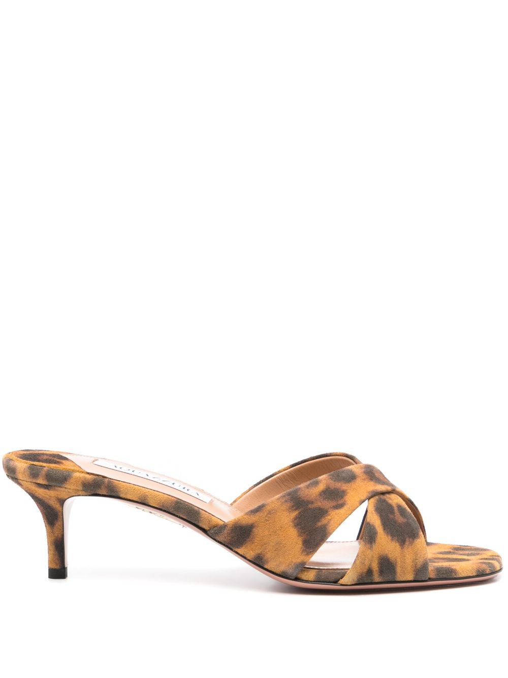 Aquazzura Divine 绒面皮中跟穆勒鞋 - 橘色