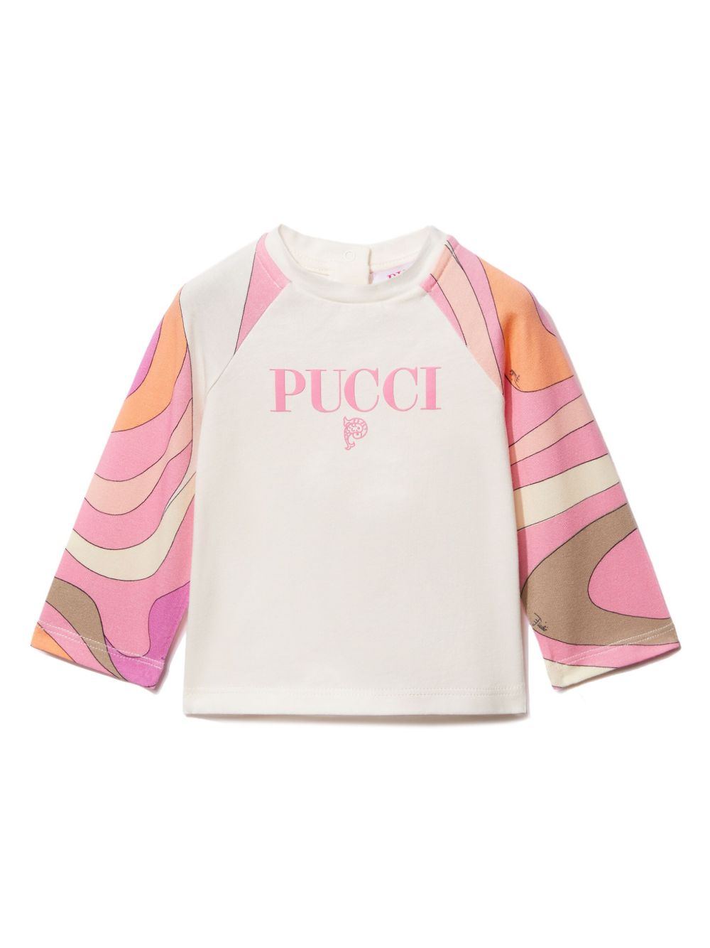PUCCI Junior Marmo 印花棉T恤 - 粉色