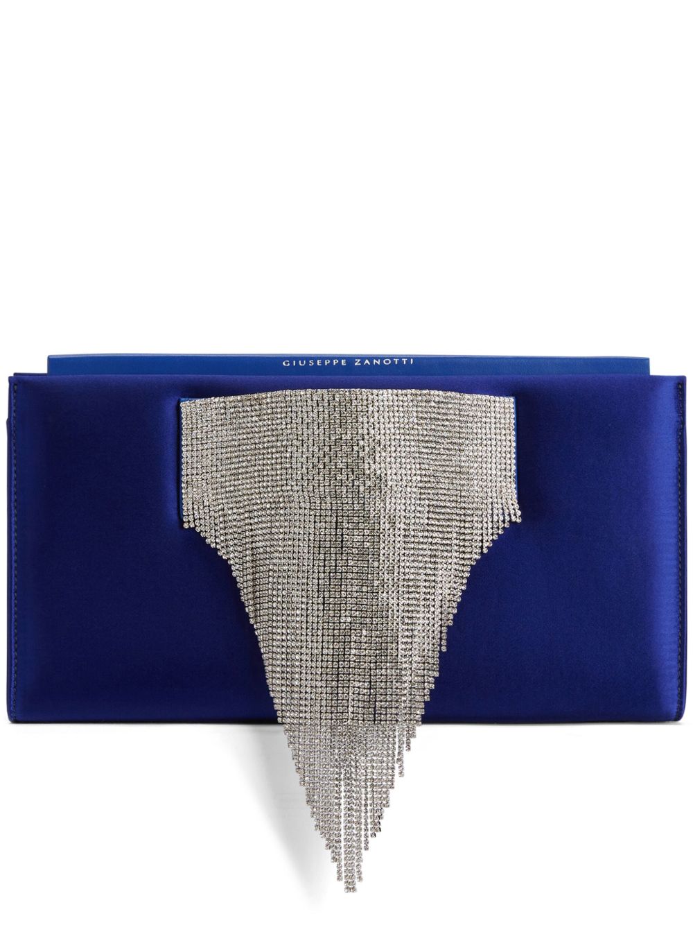 Giuseppe Zanotti Josiane Crystal 缎面手拿包 - 蓝色