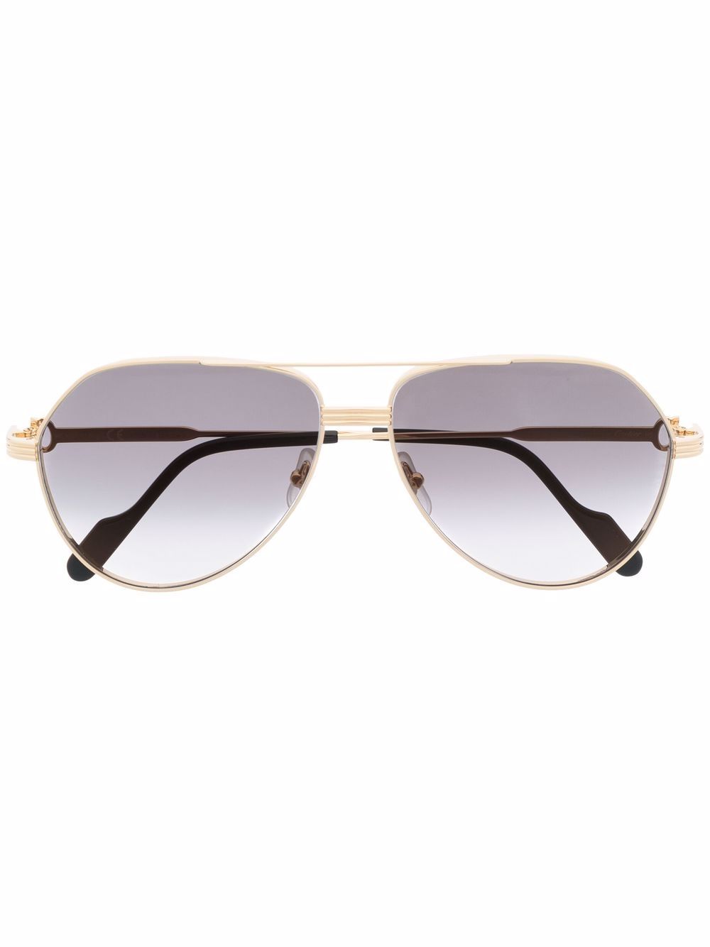 Cartier Eyewear 飞行员镜框金属太阳眼镜 - 金色