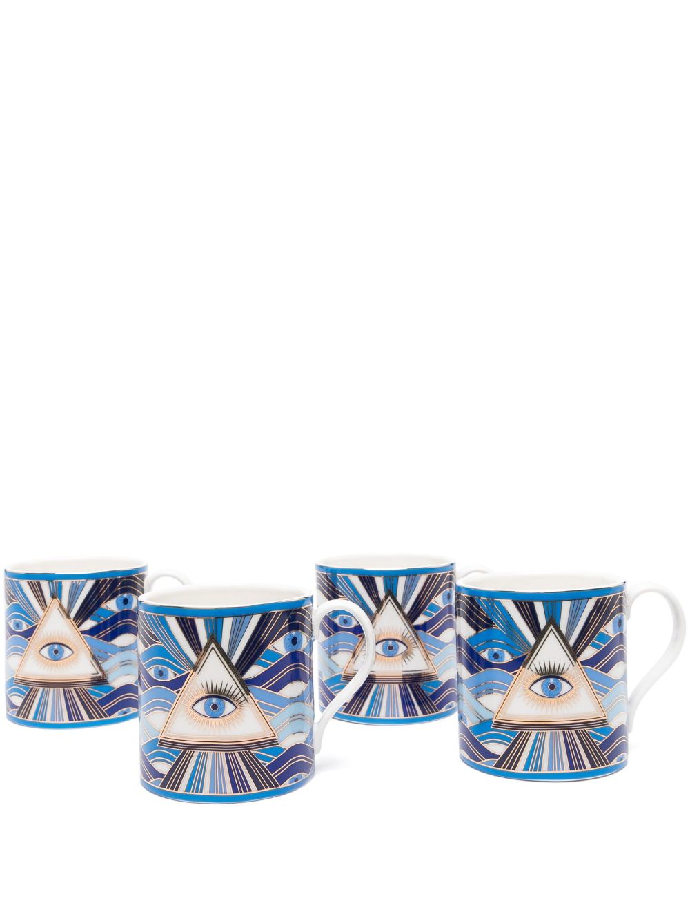 Jonathan Adler Druggist 陶瓷马克杯套装（四件装） - 蓝色
