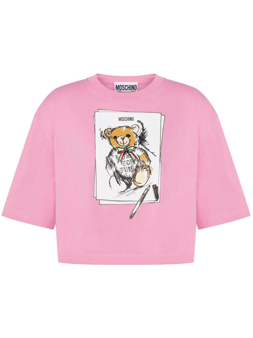 Moschino Teddy Bear 短款T恤 - 粉色