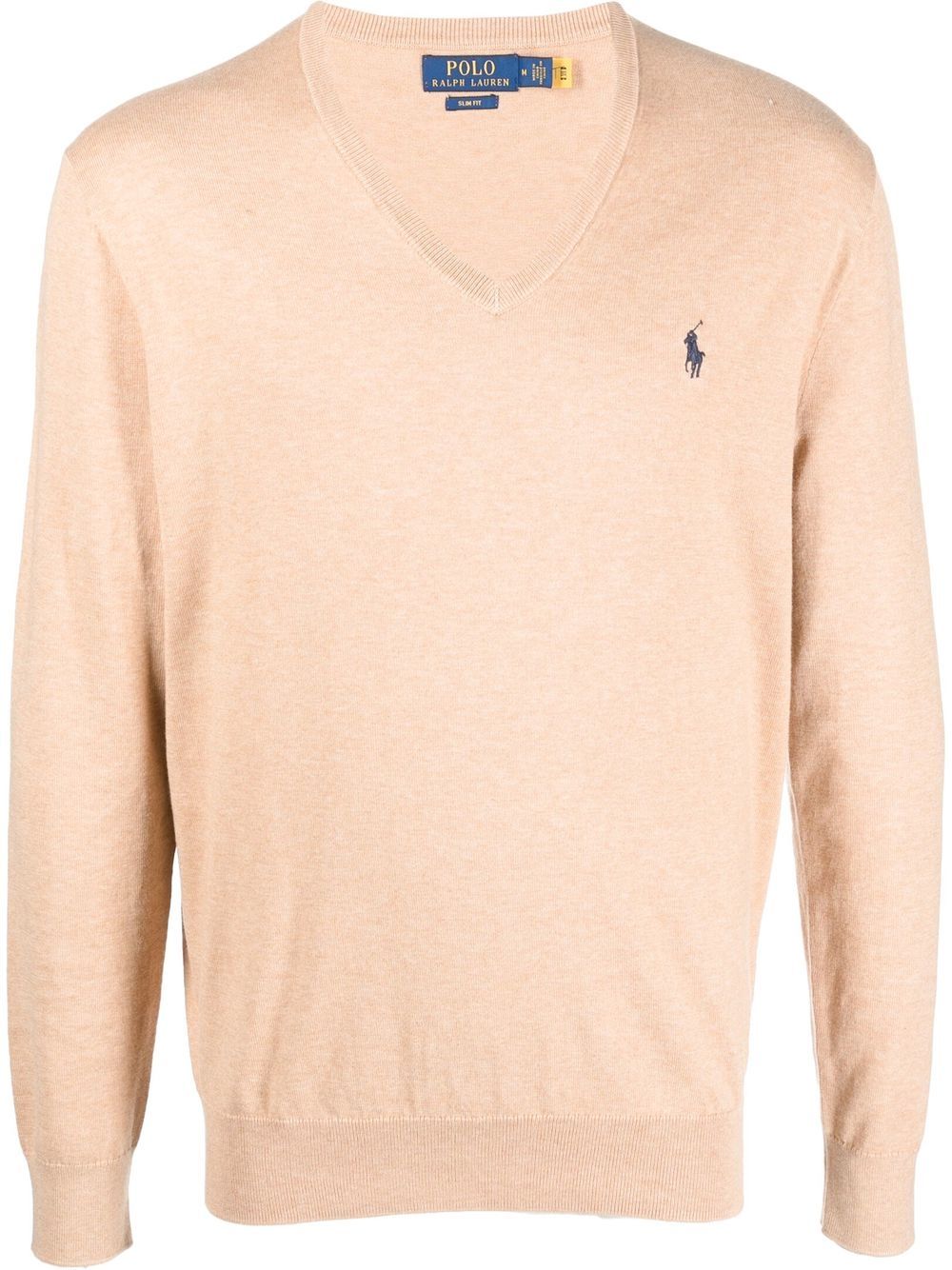 Polo Ralph Lauren logo刺绣针织毛衣 - 褐色
