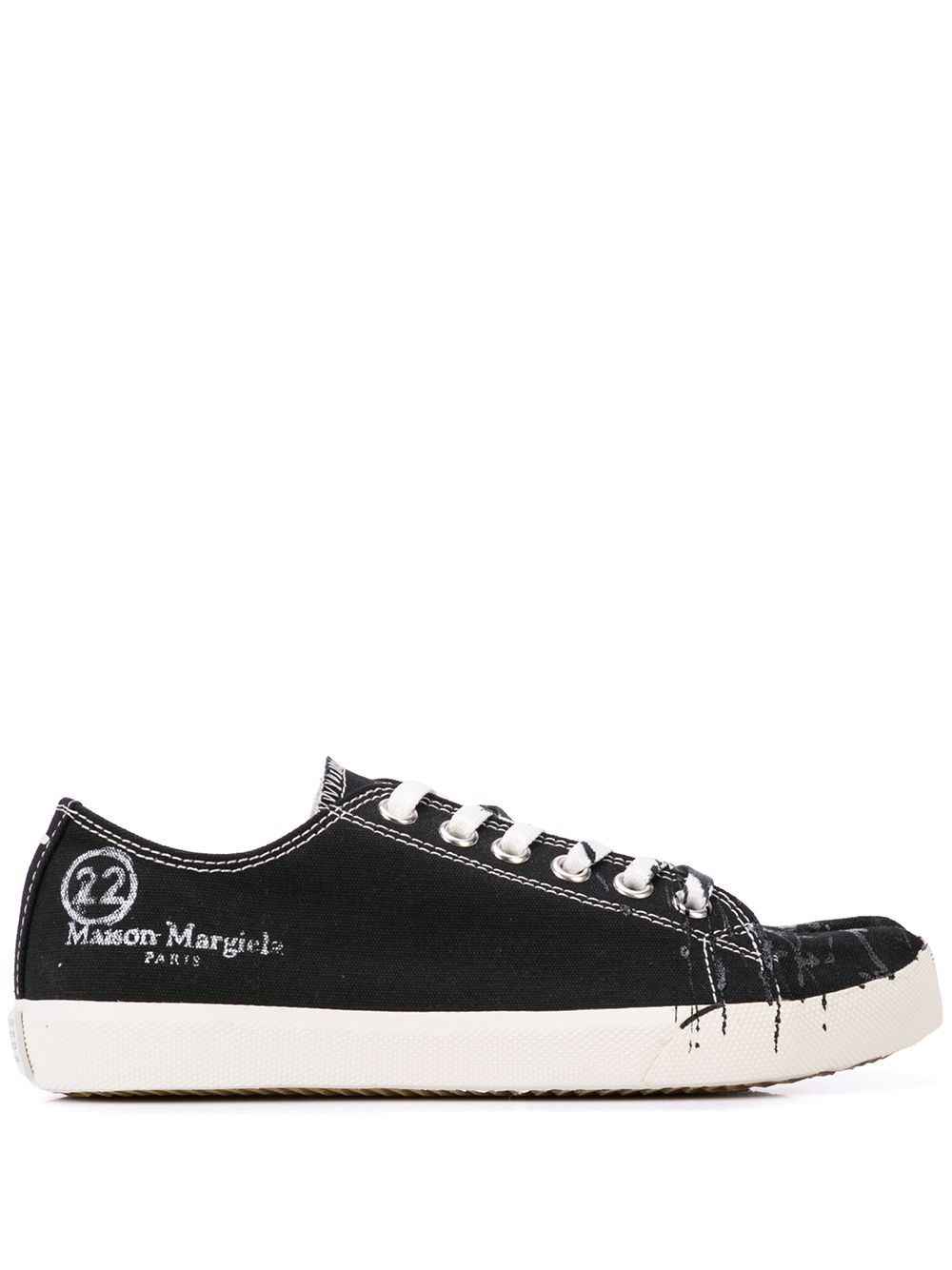 Maison Margiela Tabi 泼漆效果板鞋 - 黑色