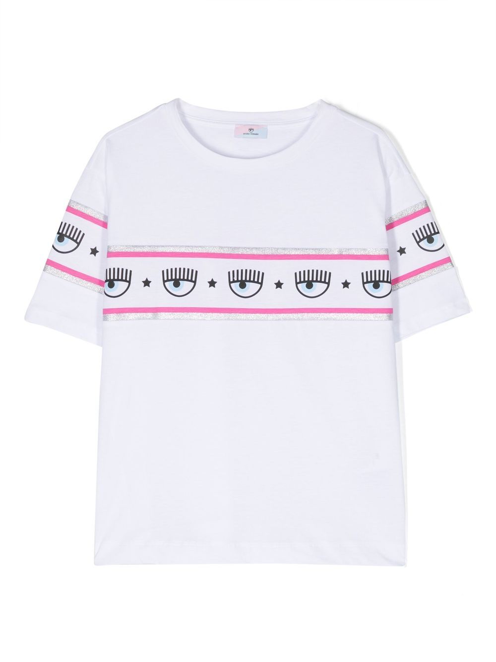 Chiara Ferragni Kids logo印花T恤 - 白色