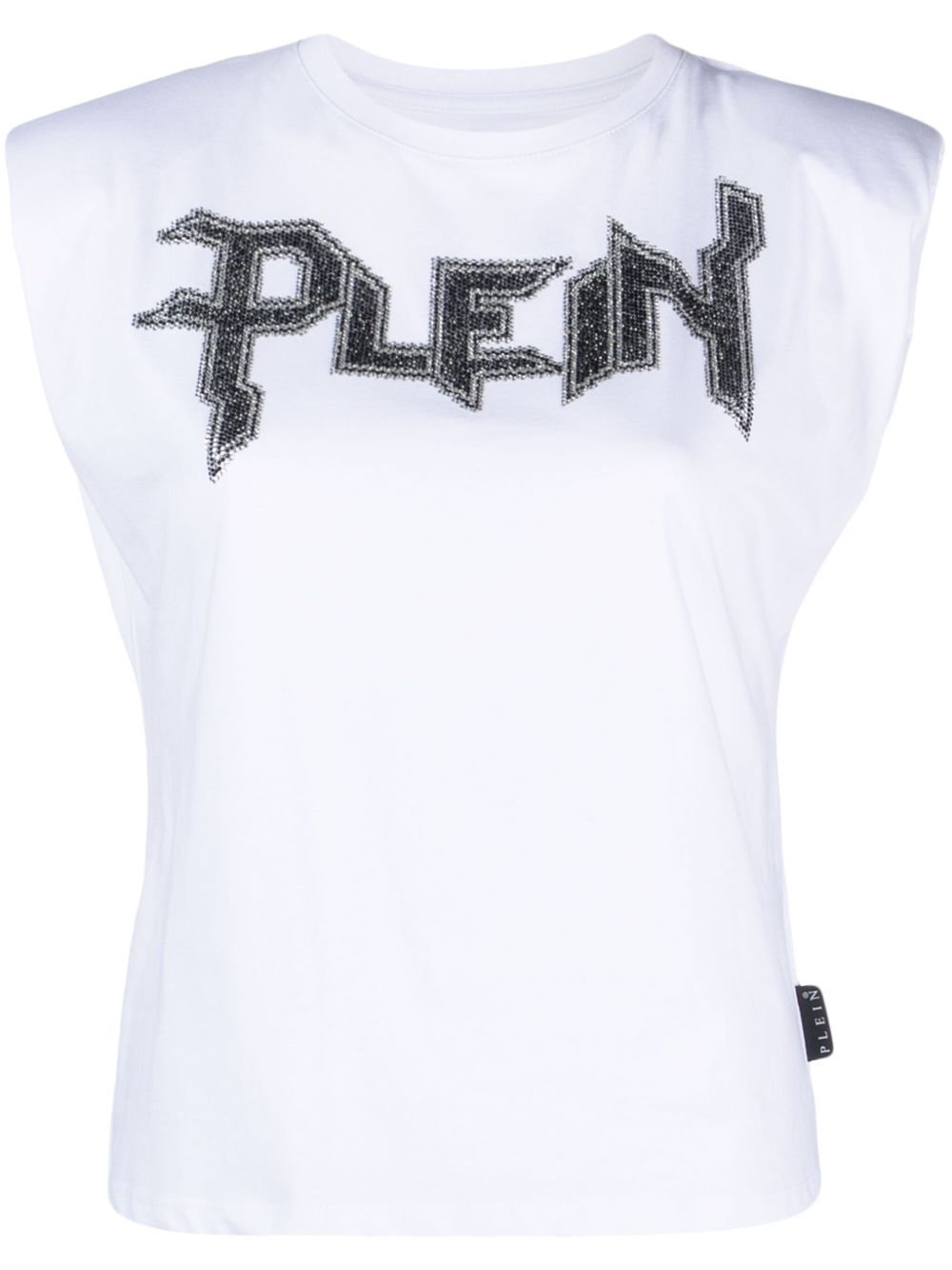 Philipp Plein logo缀饰棉坦克背心 - 白色