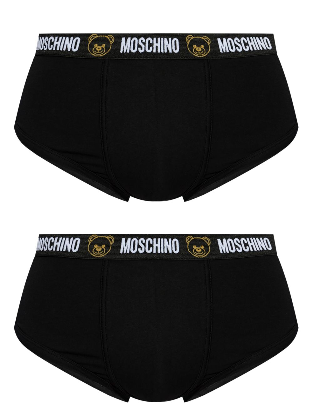 Moschino Teddy Bear 裤腰四角裤（两件装） - 黑色