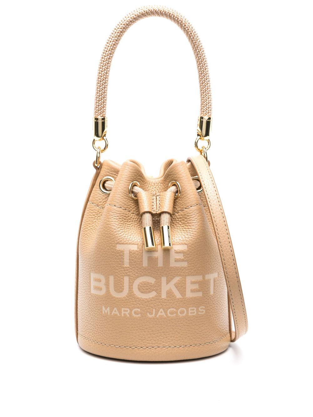 Marc Jacobs logo印花皮质水桶包 - 褐色