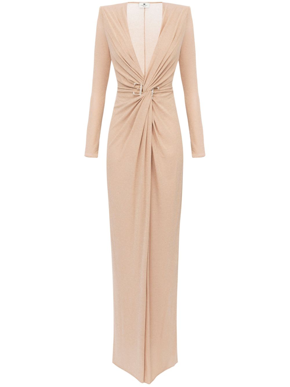 Elisabetta Franchi 结饰细节超长礼服 - 中性色