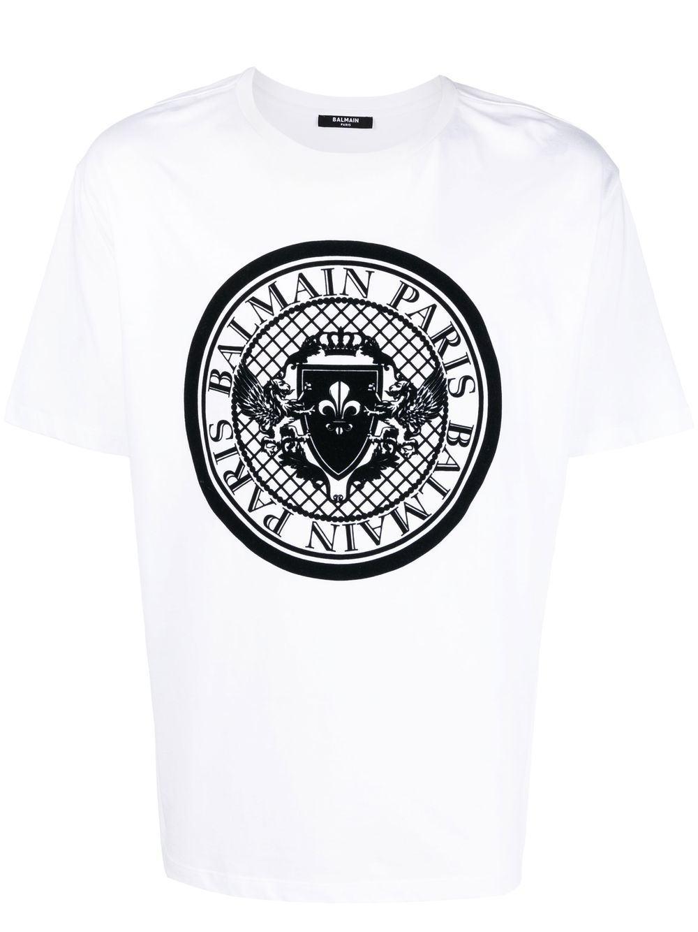 Balmain 巴尔曼 logo印花棉T恤 - 白色