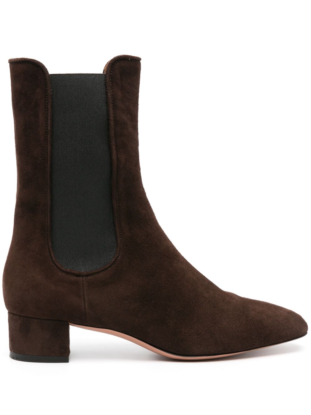 Aquazzura Lyon 绒面皮低跟短靴 - 褐色