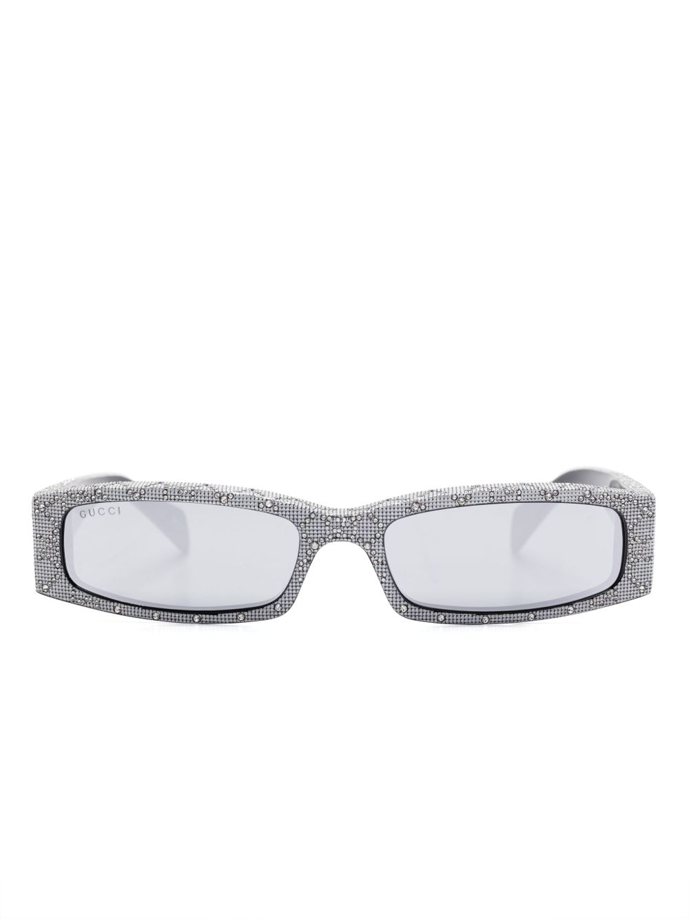 Gucci Eyewear 长方形框太阳眼镜 - 银色